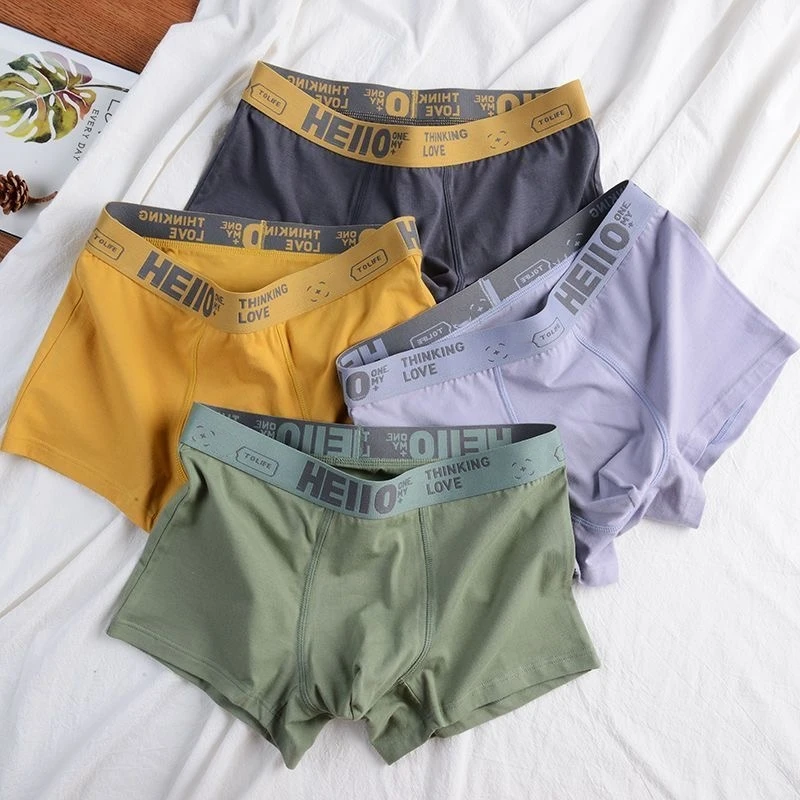 3pcs Men\'s Underwear 3A Antibacterial Underpants Cotton Men Boxer Shorts Moisture Absorbent Breathable Male Panties Large Size