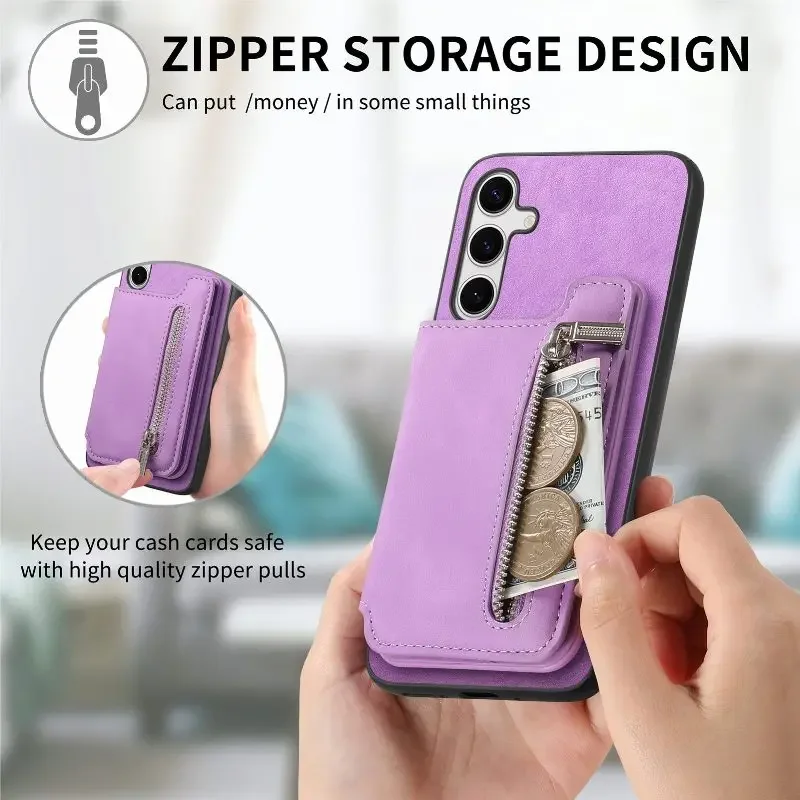 For Samsung Galaxy S25/S24 Ultra/ S23/A06/A05/A14/A16/A24/A25/A35/A55/M15/M34/F54 With Detachable Magnetic Wallet Card Cover