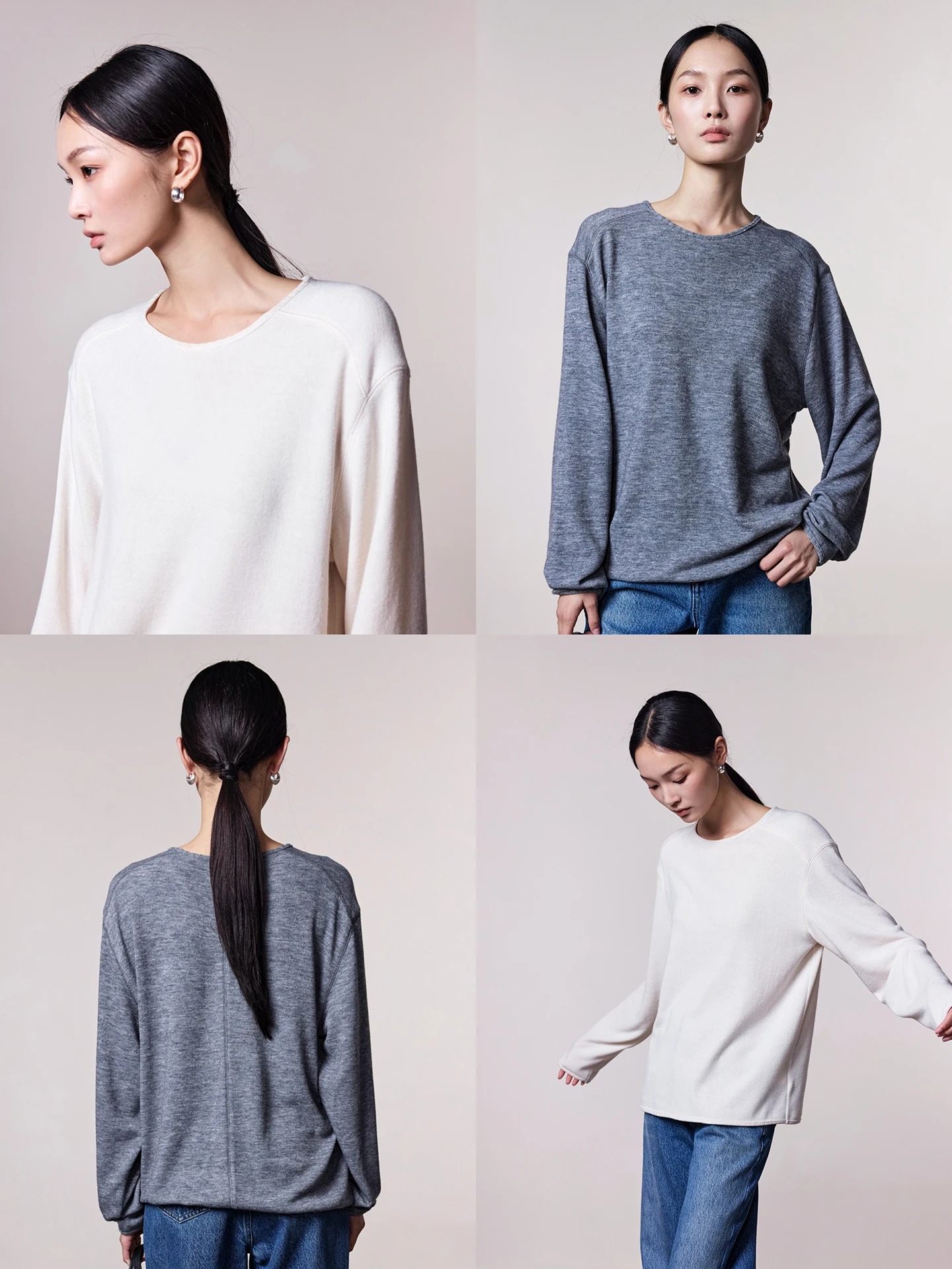 

Повседневная женская футболка с длинным рукавом из искусственного плюша, мягкая, свободного кроя, с круглым вырезом, базовый слой, для повседневной носки, из смесового полиэстера.