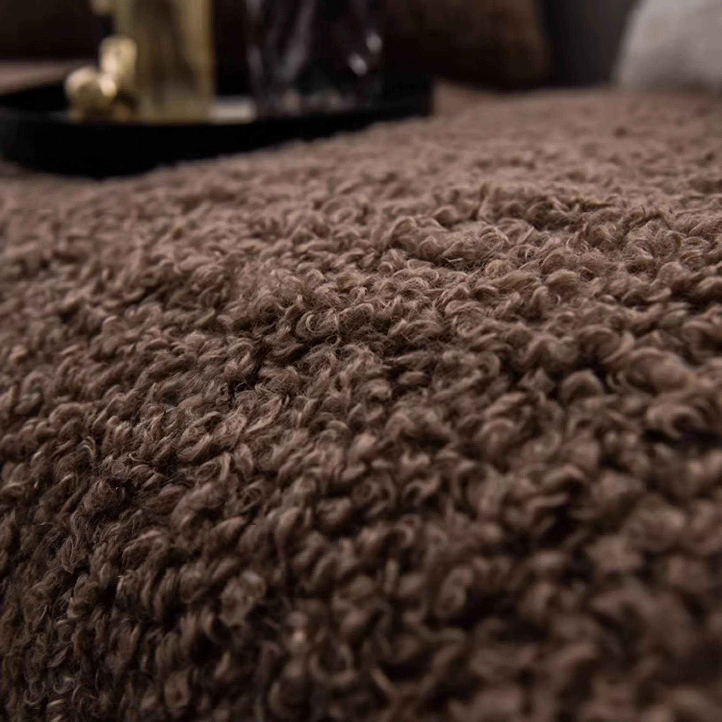 Fluffy Teddy Loops Thicken Warm Sofa Cover, Non-Slip Winter Sofa Towel for Living Room Couch Seat Cover Pet Friendly Slipcover