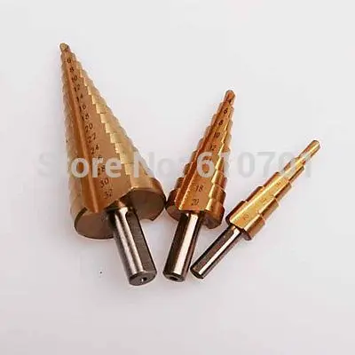 

Two Flute Step Cone Drill Bit 4-12/20/32MM HSS For Metal Wood Holes Cutter