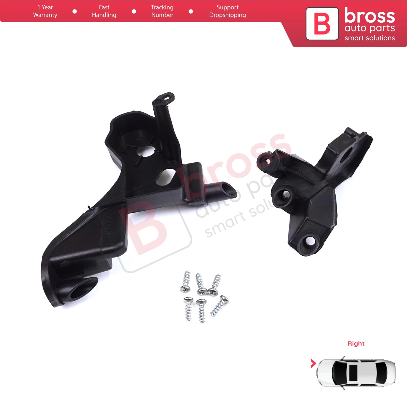 BHL574-2 Headlight Holder Mount Repair Bracket Tab Right Side for Citroen C4 MK2 B7 NC 2009-2018 DS4 MK1 NX 2010-2015