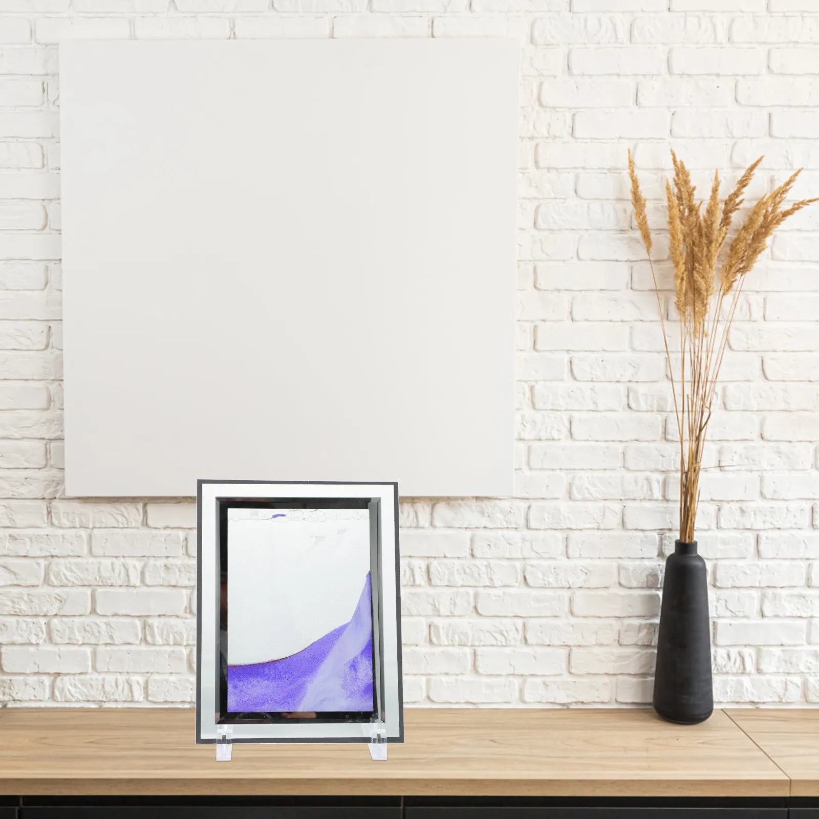 

Картина из динамического песка 3D: Жидкий песок для декора рабочего стола, движущаяся песочная картина в стекле, украшение для офиса и дома