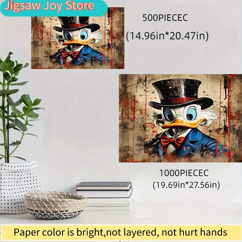 Puzzle 500 elementów Disney, papierowe puzzle DIY od Shiqiaoji Mac Duck Art, odpowiednie do relaksu w domu, spotkań z przyjaciółmi, użytku w biurze; perf
