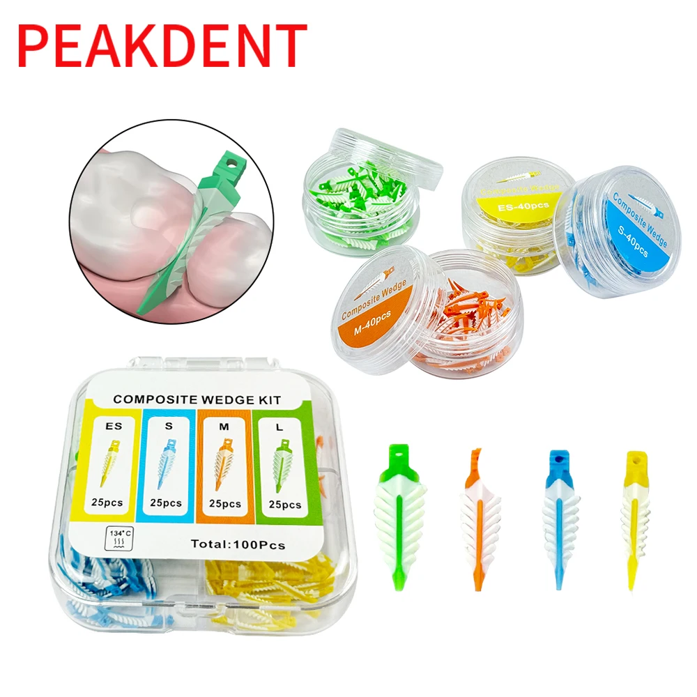 Dental Interdental Wedge Kit Sealing Composite Wedges Silicone Suitable Adaptive Dentist Material for Tooth Restoration ES/S/M/L