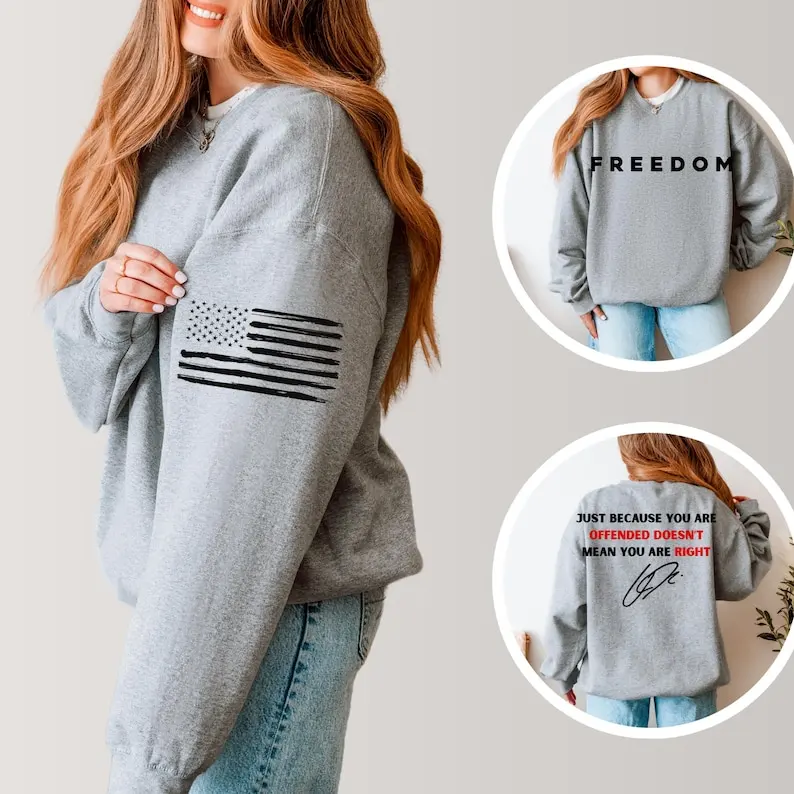 

Justice for Charlie Kirk Freedom Hoody Charlie Quotes Just Because You Are Offended Doesn’t Mean You Are Right Roupas Feminina