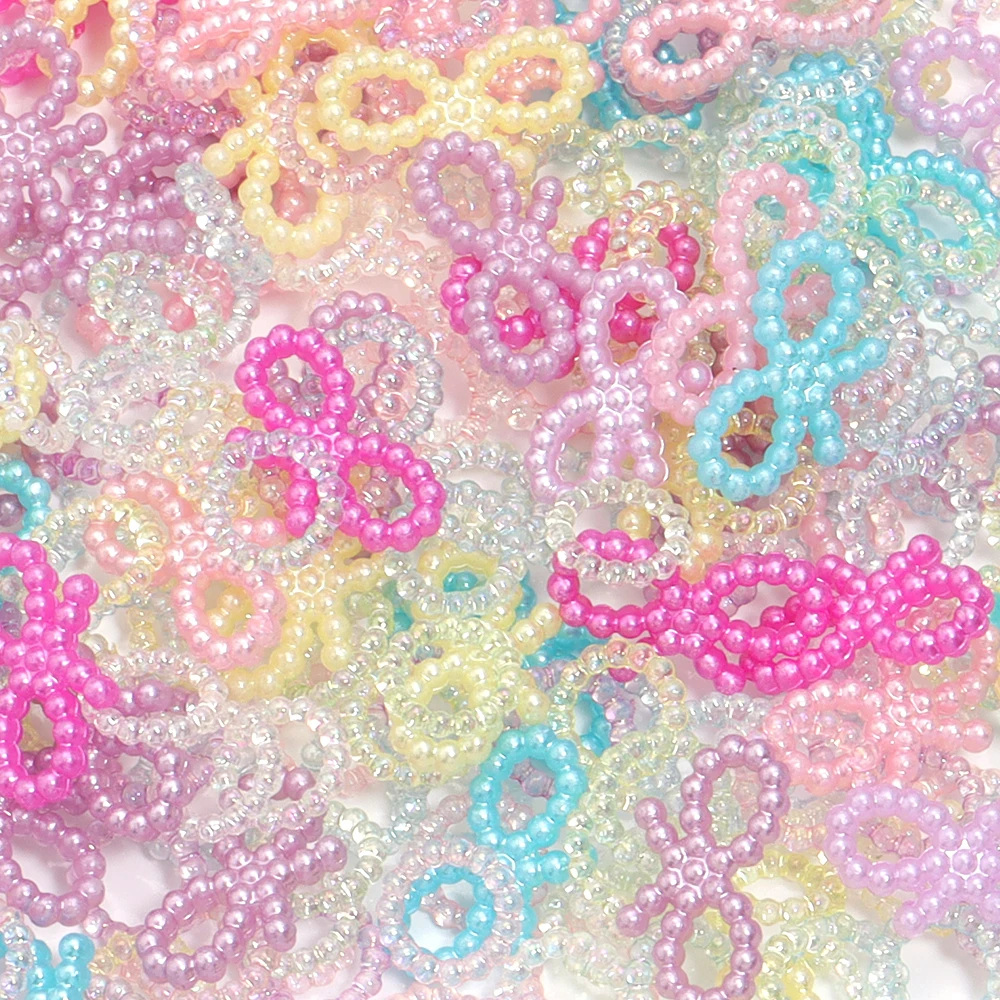 100-100 stücke Farbverlauf Farbe abs Imitation Perle Kreis/Bogen Ende Perlen Charme für DIY Schmuck Herstellung Halskette Armbänder Zubehör – Detail 5