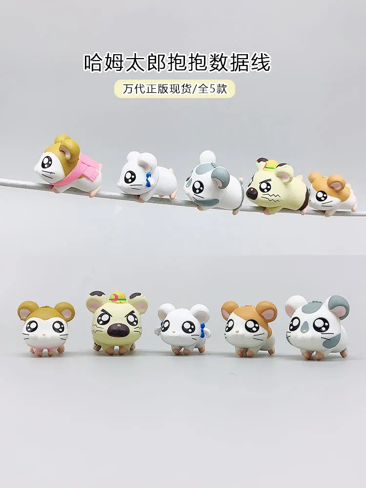 Bandai Original 5Pcs Gashapon Hugcot Hamtaro Anime リボンちゃん Action Figure Toys For Kids Gift Collectible Model Ornaments