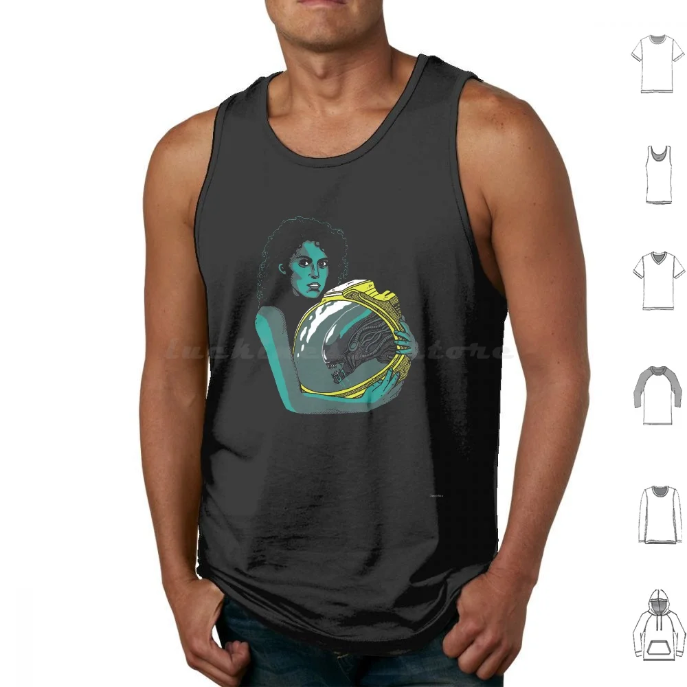 Ellen Tank Tops Vest Sleeveless Horror Scifi 70s 80s Retro Vintage