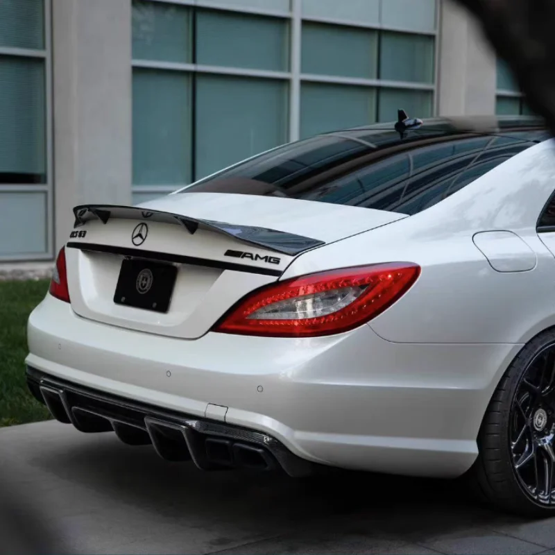 W218 Rear Trunk Lip Spoiler For Benz 2012 - 2018 CLS Class CLS350 CLS400 CLS450 CLS500 CLS63 R Style Carbon Fiber Spoiler