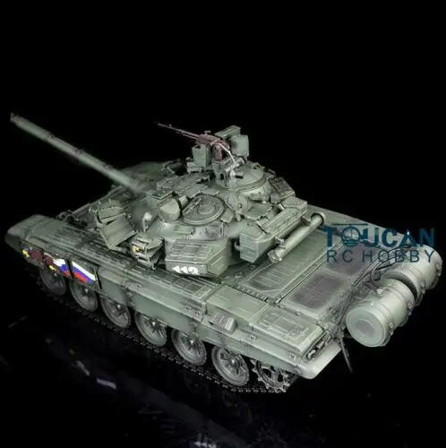 HENG LONG-RC tanque com chassi de metal para meninos, torre barril recuo, brinquedos Panzer controlados remotamente, infravermelho, 360 °, 1:16, 3938, T90, TK-7.1