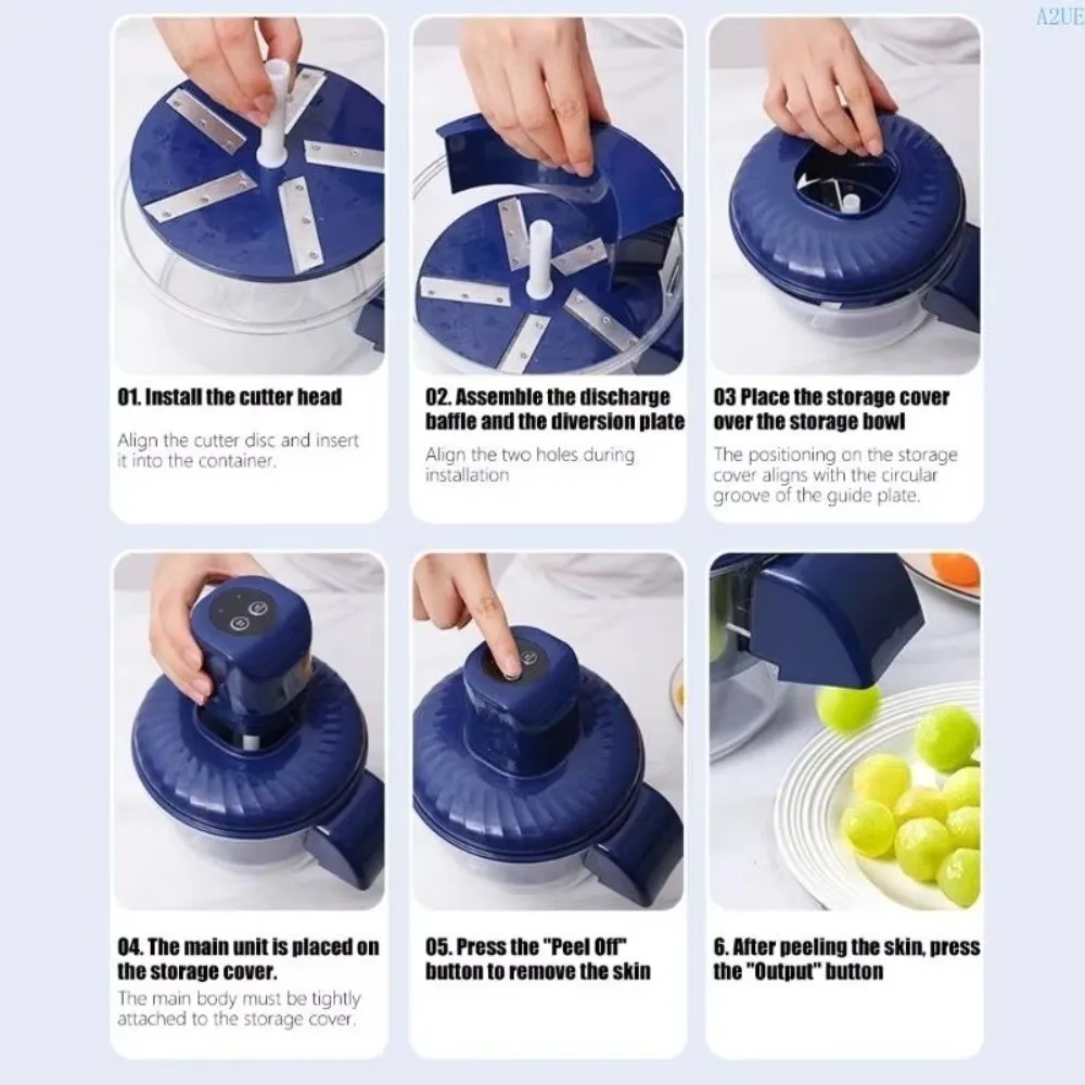 

Rechargeable Electric Grape Peeling Machine Rust-Proof Portable Automatic Fruit Peeler Wireless Hands-Free Garlic Peeler Machine