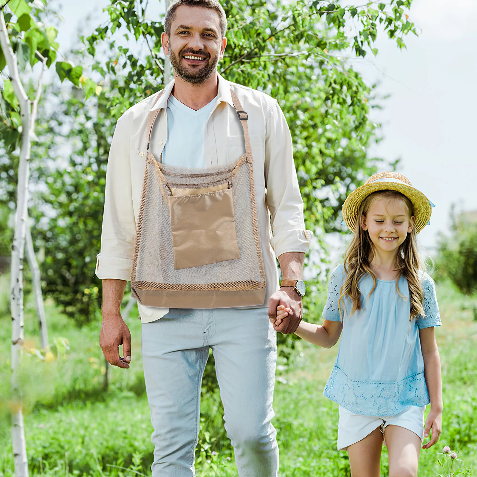 

Mushroom Foraging Pouch Garden Vegetable Picker Breathable Mesh Lightweight Crossbody Design Outdoor Harvesting