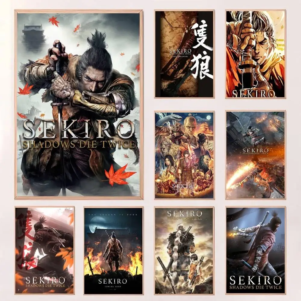 Gmae Sekiro Shadows يموت مرتين ملصق طباعة لغرفة النوم غرفة المعيشة ديكور المنزل اللوحة جدار الفن HD صورة جدارية #1