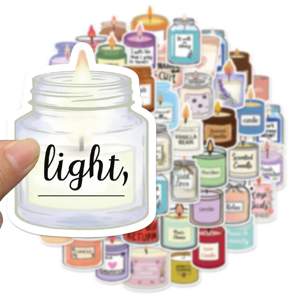 50PCS Candle Aromatherapy Graffiti Sticker DIY Handbag Luggage Skateboard Water Cup Notebook Waterproof Sticker