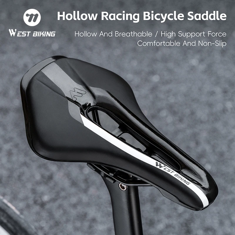 

Велосипедное седло WEST BIKING MTB, дорожное сверхлегкое велосипедное сиденье, полое мягкое короткое сиденье для носа, водонепроницаемое седло из искусственной кожи, аксессуары для велосипеда