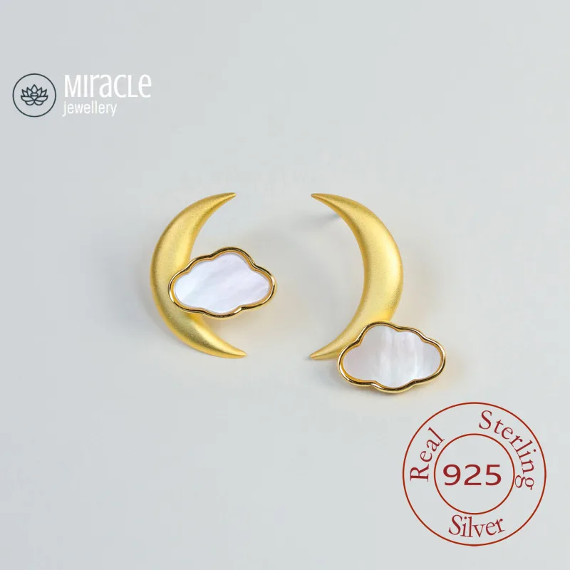 

Miracle Sterling Silver 925 Original Design Stroll Moon Cloud Light Luxury French Style Niche Design High-End Earrings For Gift