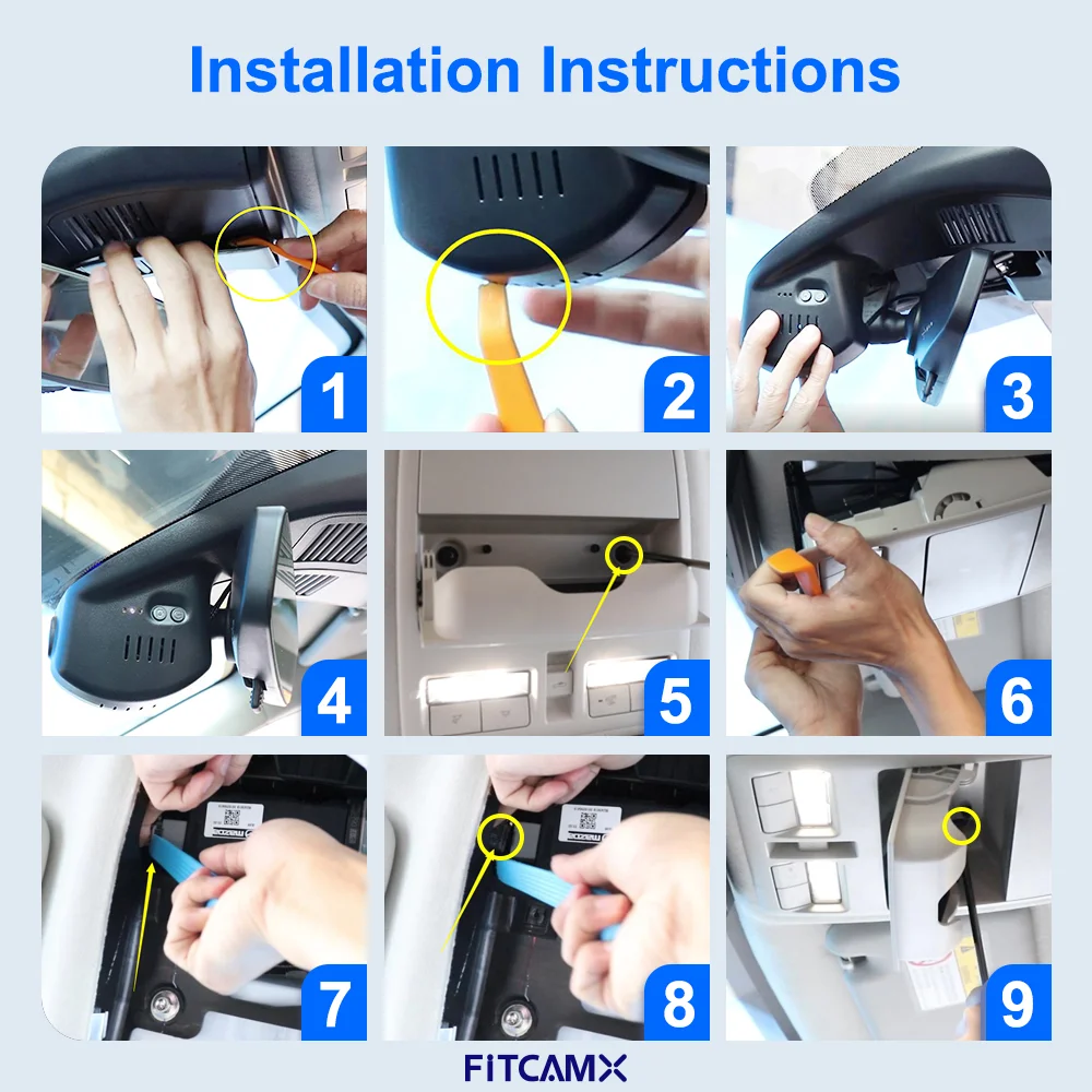 Canali anteriori posteriori Cam per auto per Mazda CX-9 2016-2025 / CX-80 2024-2025, FITCAMX Dashcam Filtro polarizzante CPL Supporto APP WIFI