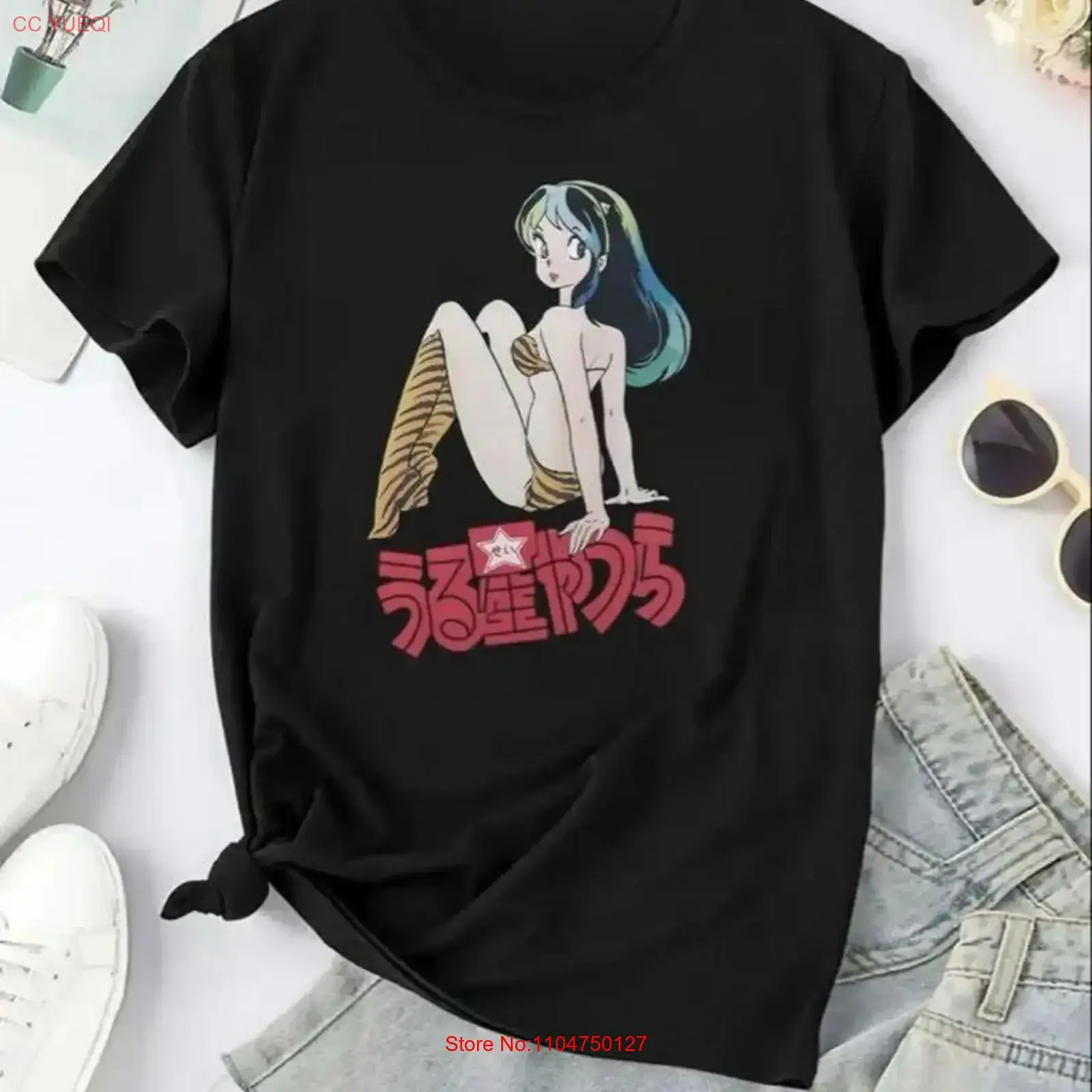Urusei Yatsura M Size T Shirt Rum Chan vintage Washed Top For Everyday Wear Slightly fashion Soft homme designer clothes