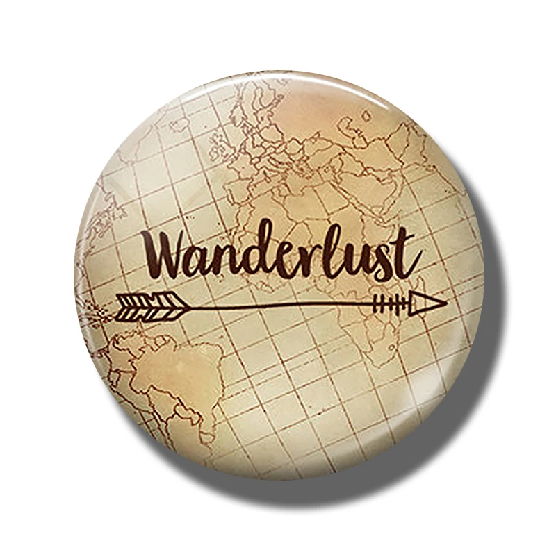 Wanderlust Letters Fridge Magnets Magnetic Refrigerator Stickers for Home Decor Traveler's Gift Souvenir