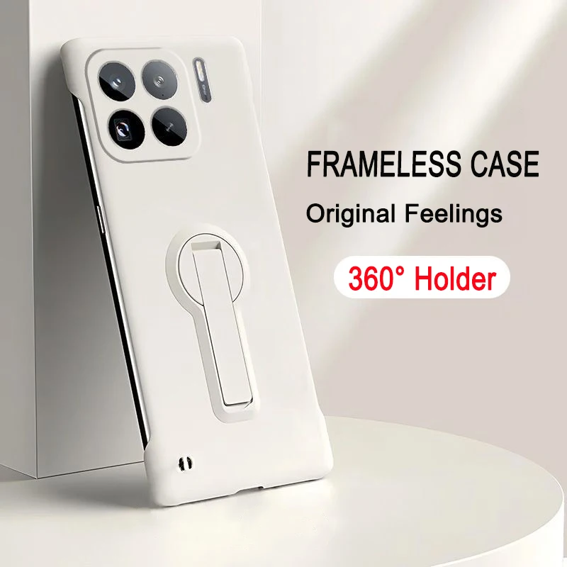 Luxus Rahmenlose Harte PC Telefon Fall Für Xiaomi 13 13T 12 12x 11T 11 Lite 10 10T 15 14 17 Pro Max Ultra Stand Zurück Abdeckung