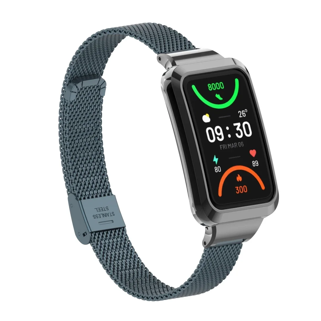 Metal strap for Oppo Band 2 stainless steel mesh belt, Metal protective frame for OPPO watch Free replacement strap accessories