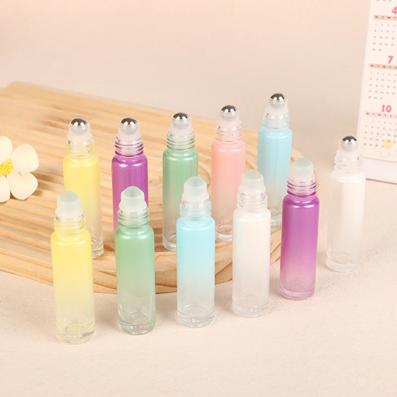 

10ml Portable Frosted Glass Essential Oil Roller Bottles Mini Refillable Roll On Vials For Aromatherapy