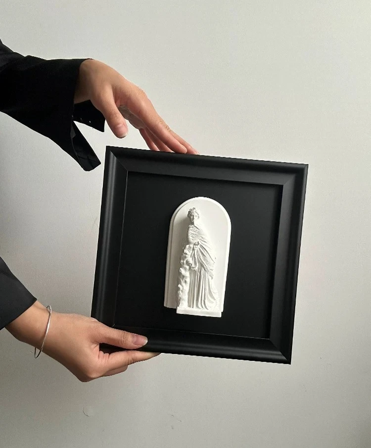 For Muse Gypsum Three-dimensional Decorative Painting French Niche Medieval Home Light Luxury Hanging Painting