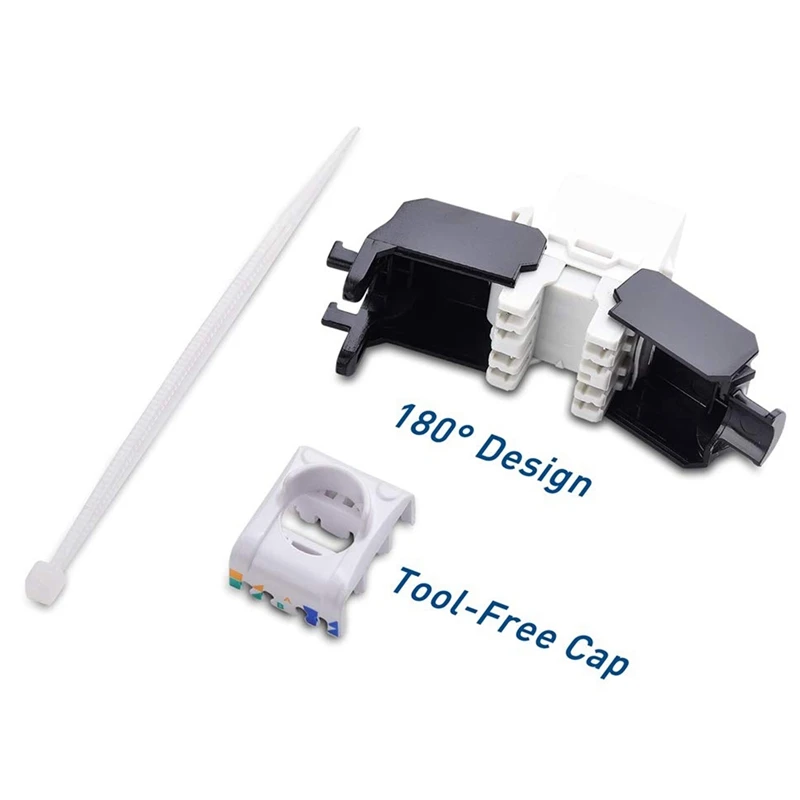 10-Pack Cat6a RJ45 Keystone Jack-Cat6 kompatibel-180 derajat to-Ethernet dinding Jack -Cat6a jaringan Coupler