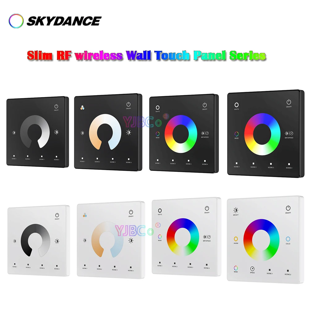 Wall Mounted TW1 Single Color Touch Panel TW2 CCT/TW4 RGB RGBW/TW5 RGBCCT LED controller monochrome 2.4G Remote Dimmer Switch