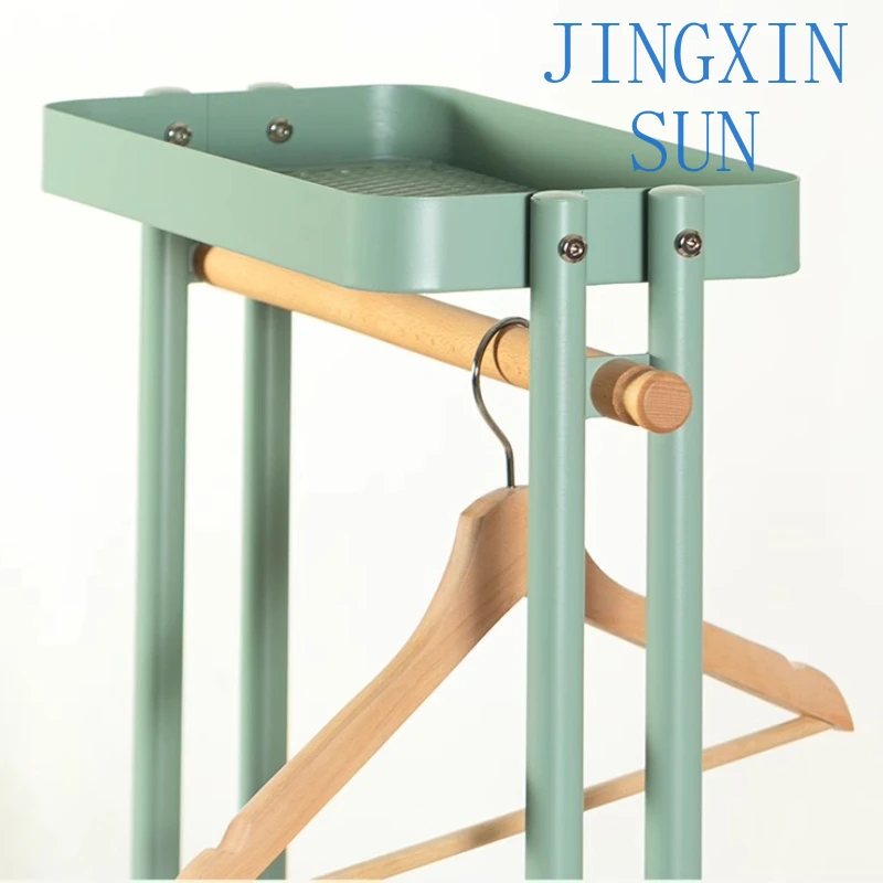 Floor Standing Coat Racks Pulley Clothes Hangers Bedroom Mobile Storage Dress Shelf Household Multi Functional Organizer Shelves