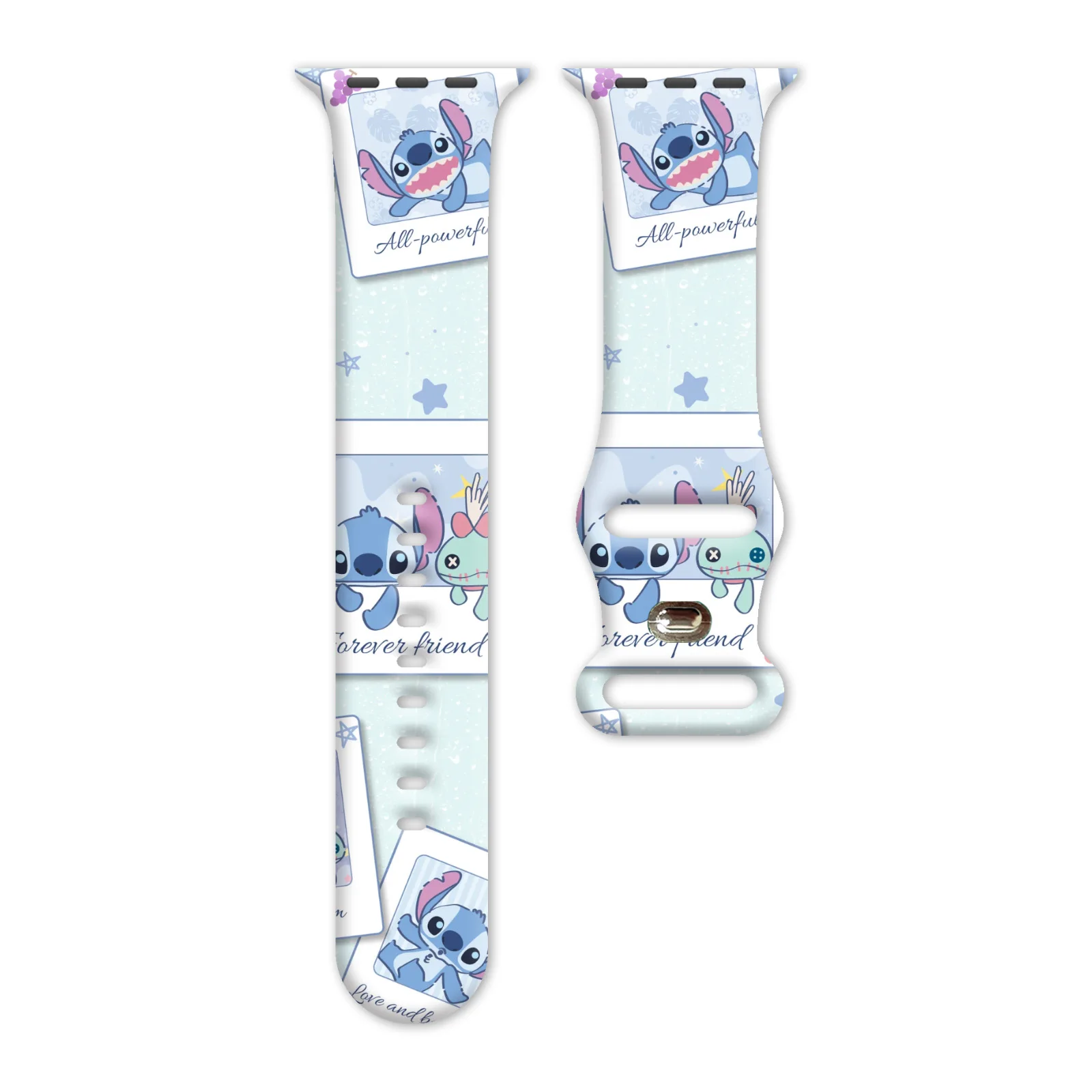 

Happy Stitch Series Strap for Apple Watch 11 10 9 SE Silicone Band Replaceable Bracelet for iWatch 46mm 44mm 42mm 41mm Watchband