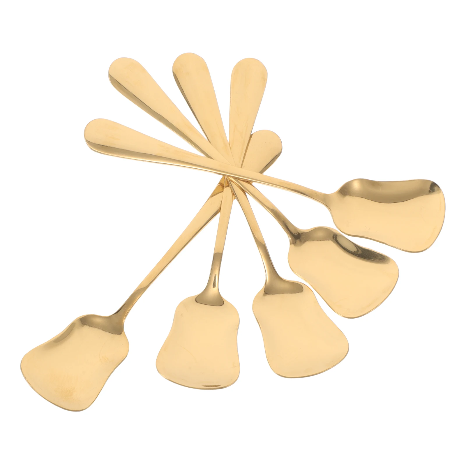 

5pcs Stainless Steel Dessert Spoon Creative Ice Cream Gelato Coffee Yogurt Spoon Mini Kitchen Barware Easy Clean Long Use