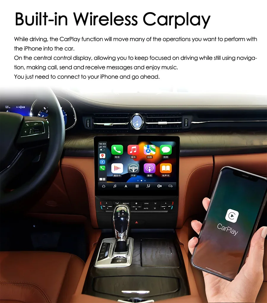 

10.26" Qualcomm Android 13 Multimedia Stereo Car Radio Player For Maserati Quattroporte 2013-2020 Carplay Gps Screen Head Unit