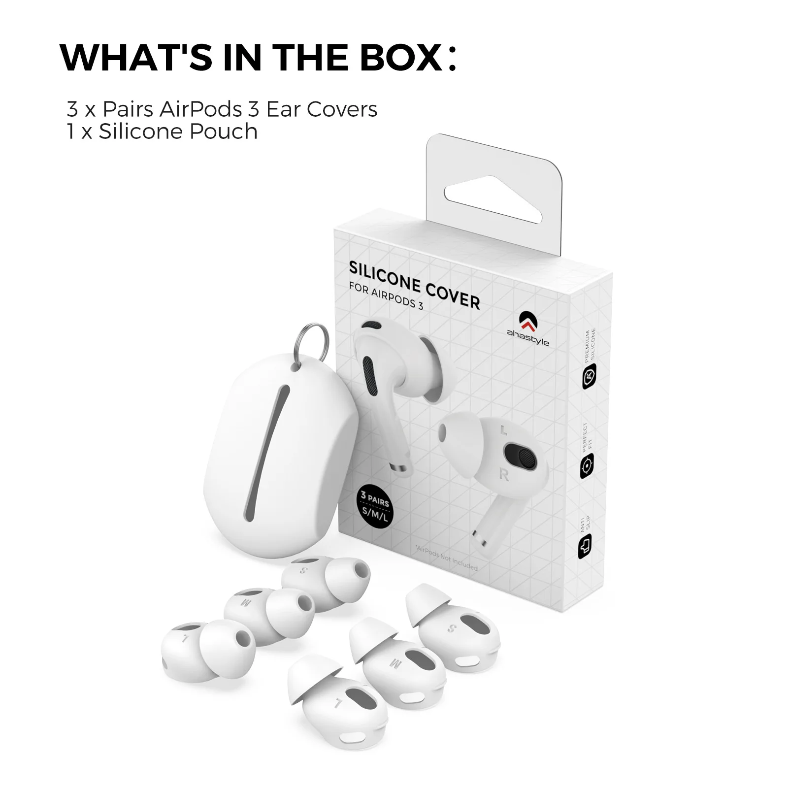 Wireless Bluetooth Earbuds AirPods 3 In Ear Silicone Soundproof Ear Caps Tips For Environmental Protection Flat Installation