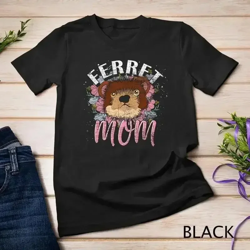Floral Pet Ferret Mom Animal Mothers Day Ferret Unisex T shirt
