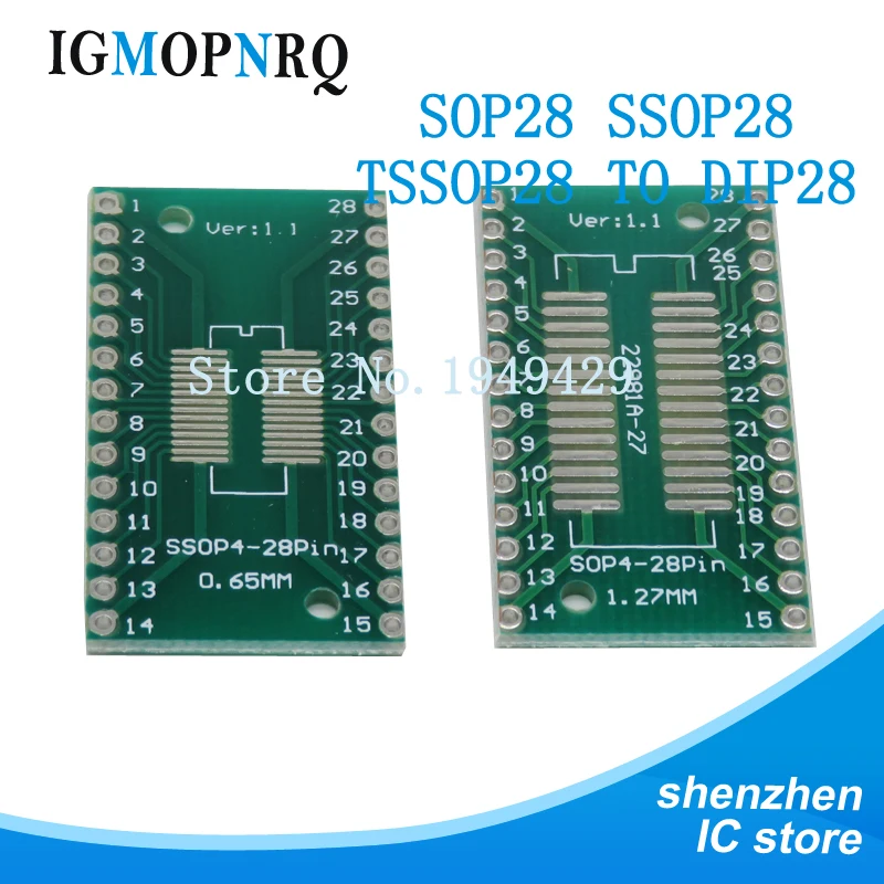 5 sztuk TSSOP28 SSOP28 SOP28 SMD do DIP28 Adapter IC gniazdo z konwerterem moduł tablicy adapterów 0.65mm 1.27mm zintegrowana