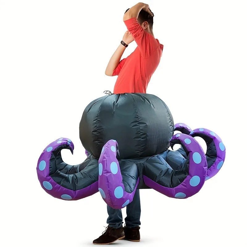 New Halloween Party Costumes, Performance Costumes, Black Octopus Inflatable Suit, Cycling Octopus Inflatable Suit