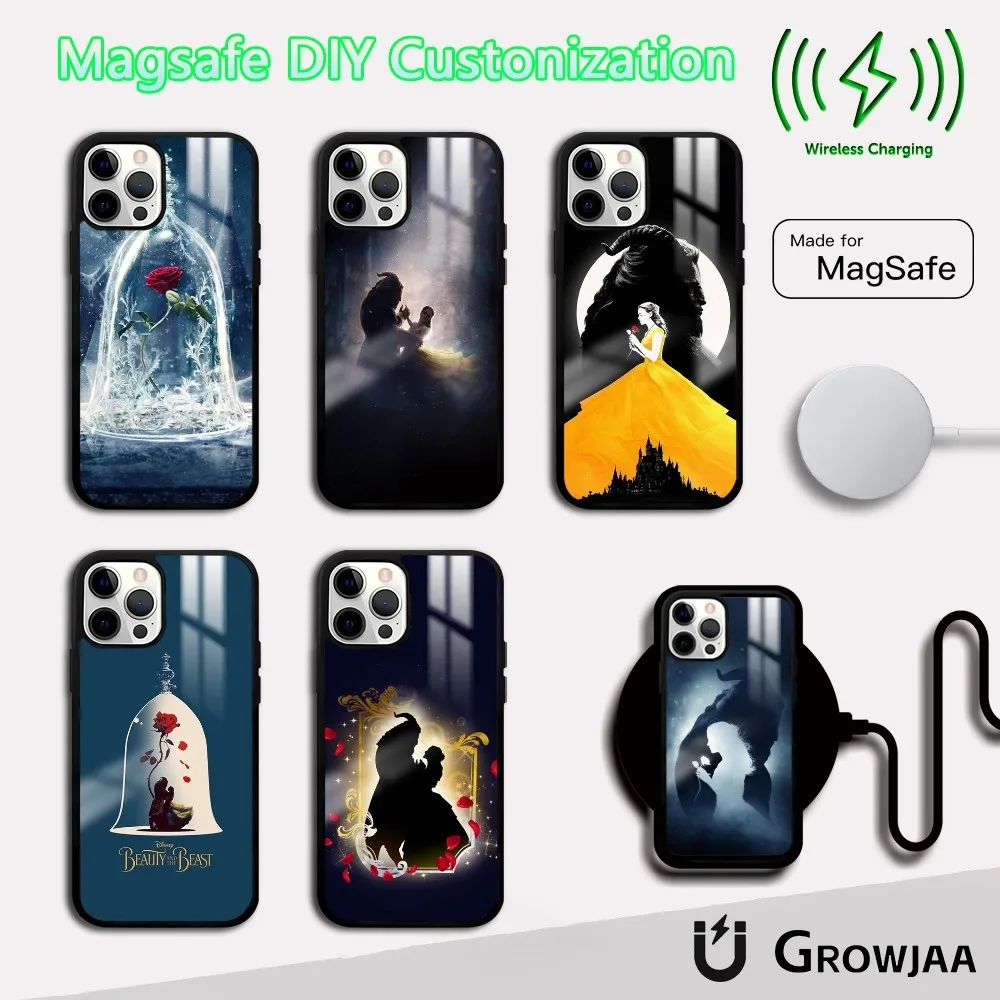 

Disney Beauty and the Beast Phone Case For iPhone 16 15 14 13 12 11 Pro Max Plus Mini Magsafe Mirror Wireless Magnetic Cover