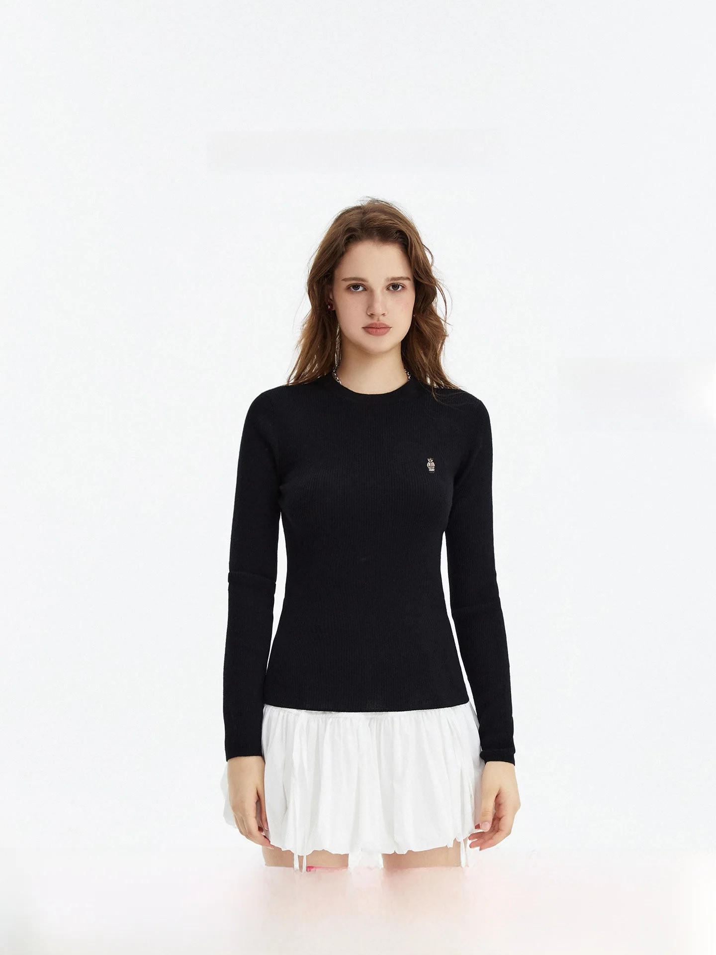 

Noisy Teddy25 Oversized Long Sve round Ne Pullover Knitwear Simple Color Women's Slim Fit Versatile Autumn New Arr...