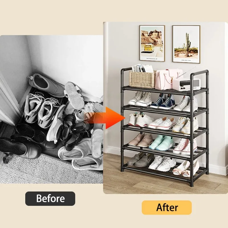 Multiple Layers Metal Shoe Rack, Large Capacity Shoe Organizer for Entryway, Closet, Garage, Shoe Shelf for Living Room image 4