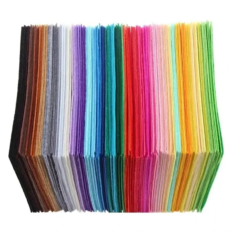 40pcs měkké flauš textilie aršík smíšený barva patchwork šicí DIY řemeslo čtverce nonwoven 1mm hustý ruční textilie tkaní