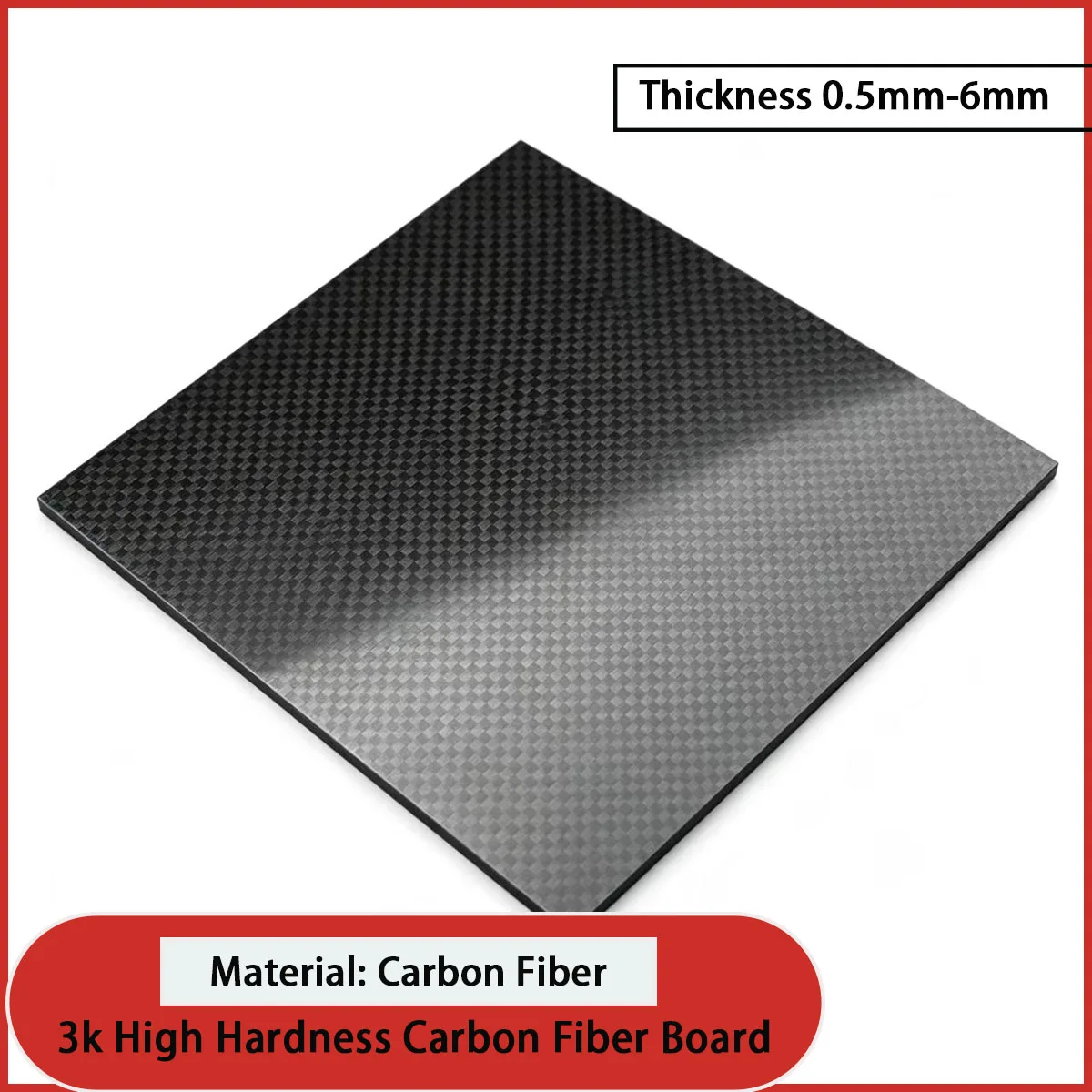 0.5mm-6mm3K high hardness carbon fiber board suitable for mechanical parts, model making, tooling fixtures, etc