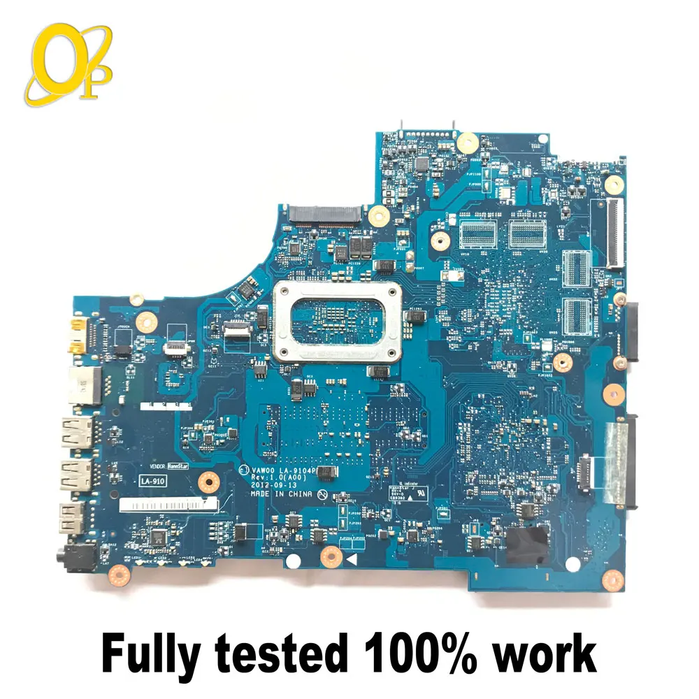 VAW00 LA-9104P Mainboard for Dell Inspiron 2521 3521 5521 Laptop Mainboard with i3 i5 i7-3th Gen CPU HM76 UMA DDR3 Fully tested