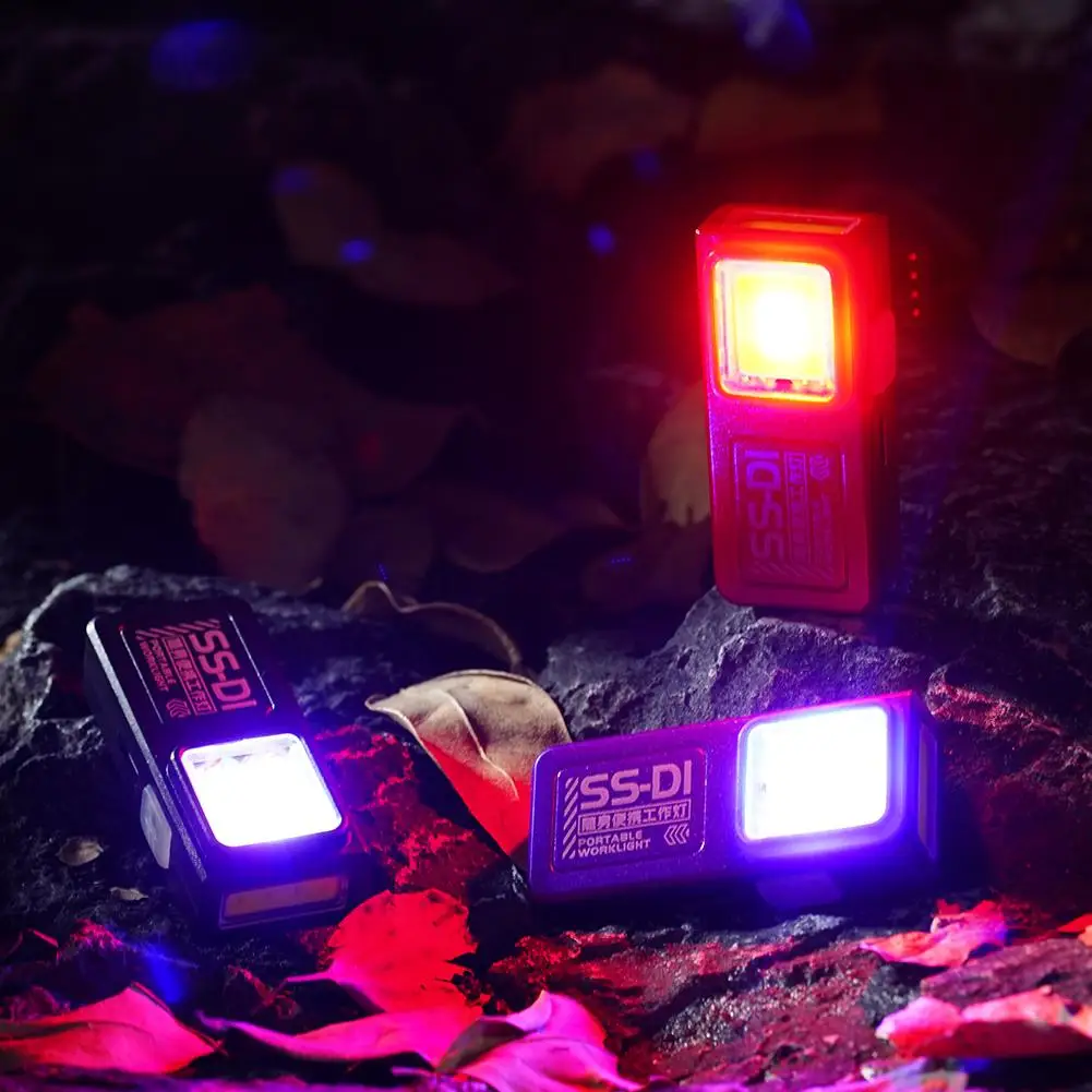 

Waterproof Mini COB LED Flashlight Powerful Keychain USB C Rechargeable Hanging Work Light Keyring Camping Walking Pocket Lamp