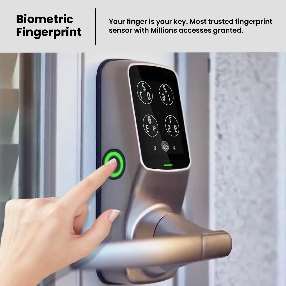 

Secure Plus, Bluetooth Smart Door Lock, Keyless Entry Door Lock with Handle, PIN Genie® Keypad