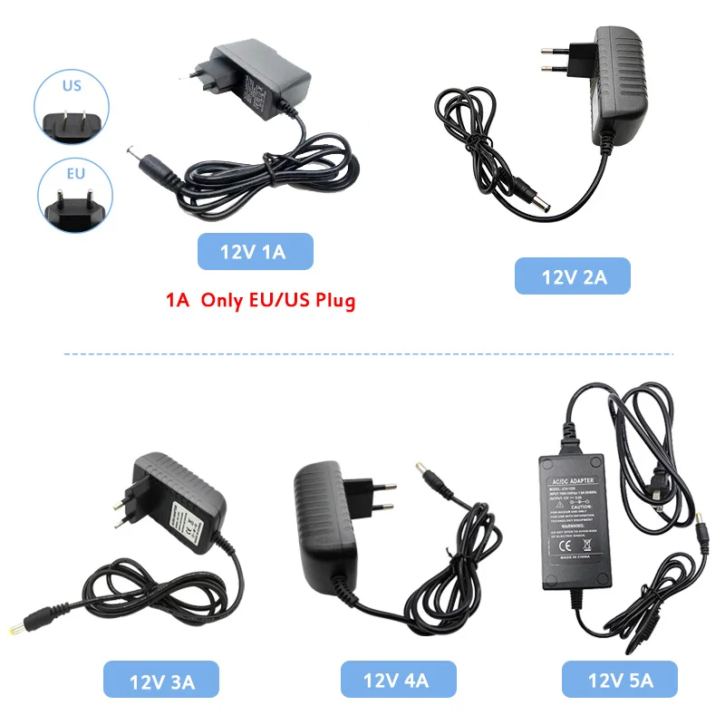 12V Fat Block 5A Source 6A Power Supply 1A 4A 3A Dc Power Adapter Unit 8A Led Strip Driver Transformador 12V Current Eliminator