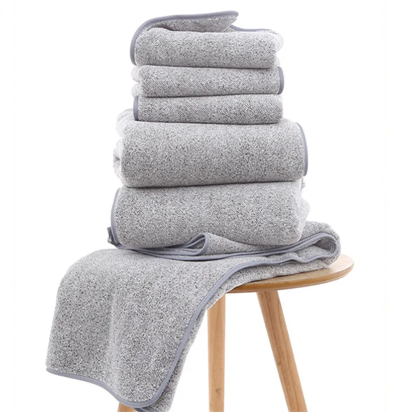 Towel, bamboo charcoal fiber, coral velvet towel, bath towel set, thickened face wash towel, sports towel