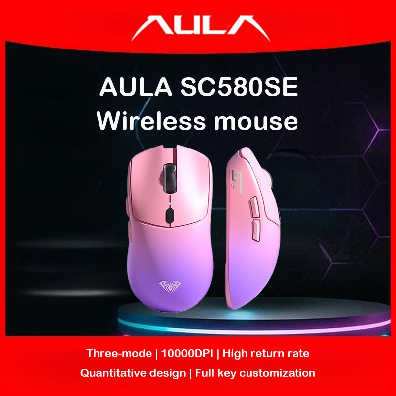

AULA SC580SE Wireless Gaming Mouse Tri-Mode Bluetooth 2.4G 10000 DPI RGB Rechargeable 1000Hz for PC/Laptop/Mac