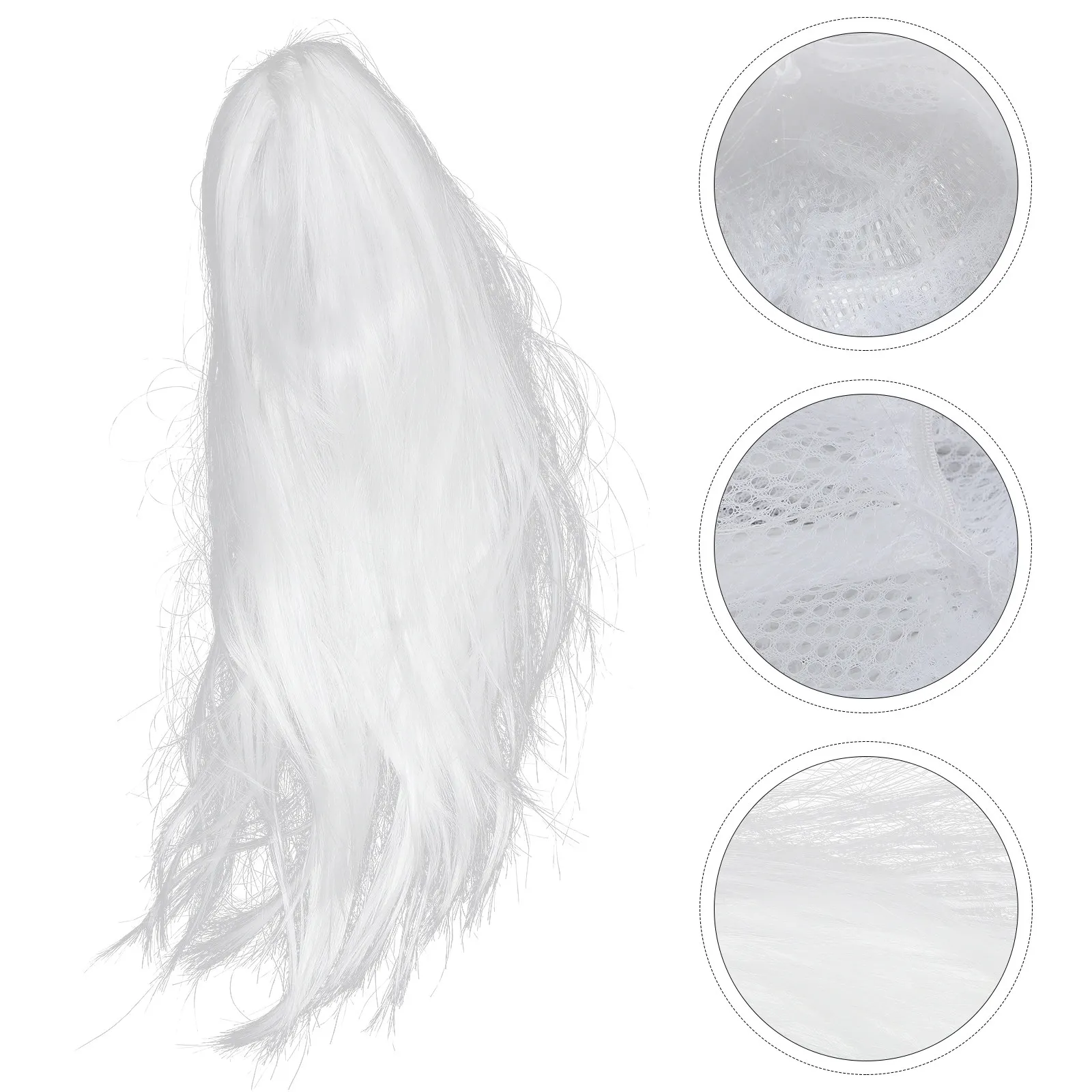 White Yama Ghost Spooky Long Synthetic Hair For Halloween Cosplay Party Masquerade Costume Accessory Women Men